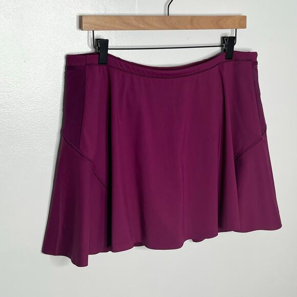 Athleta Women Match Point Skirt Skort Large Purple Golf Tennis Activewear Preppy - Picture 4 of 12